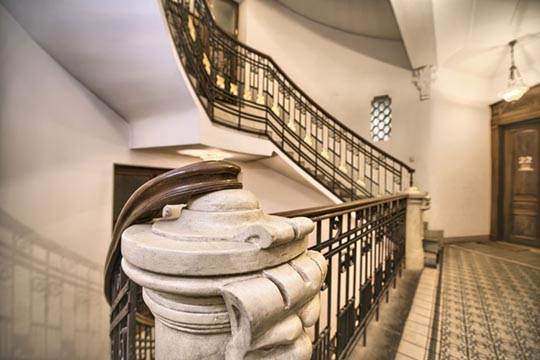 The Residence Brehova hall with staircase