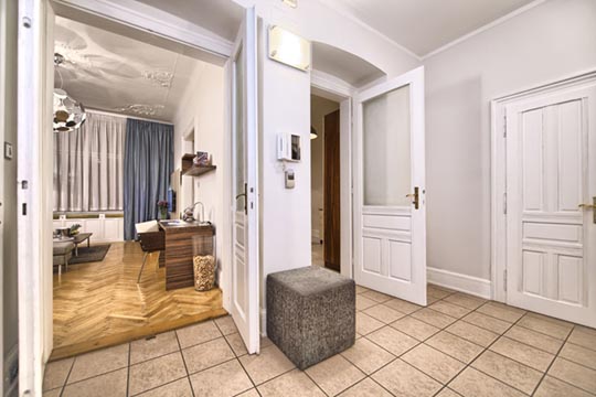 The Residence Brehova one bedroom apartment entry hall