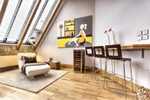 Living room in a penthouse apartment number 52 in Residence Brehova